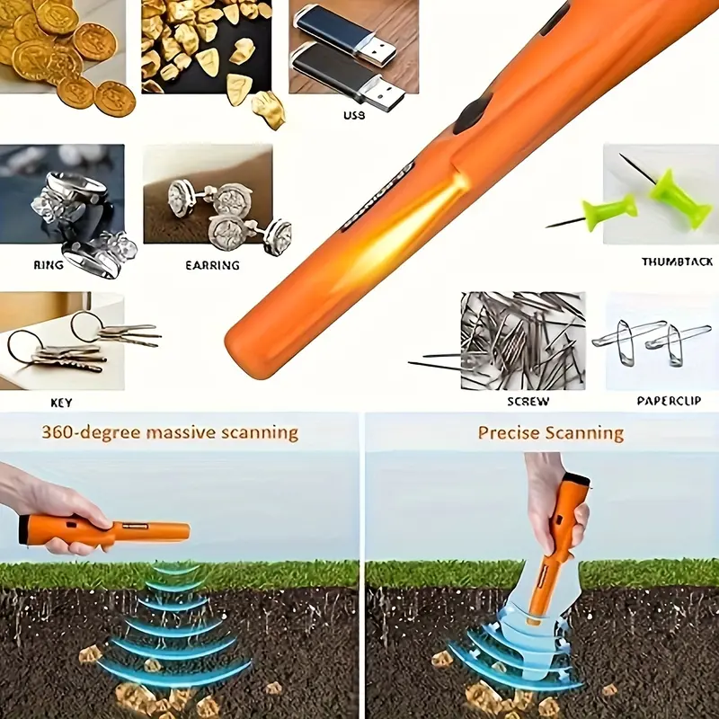 Metal Detector Pinpointer – 360° High Sensitivity