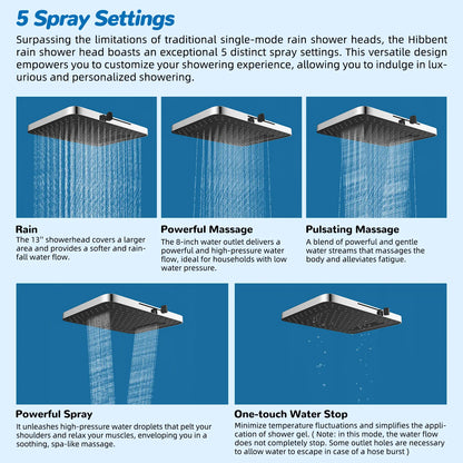 13'' Rainfall Shower Head Combo