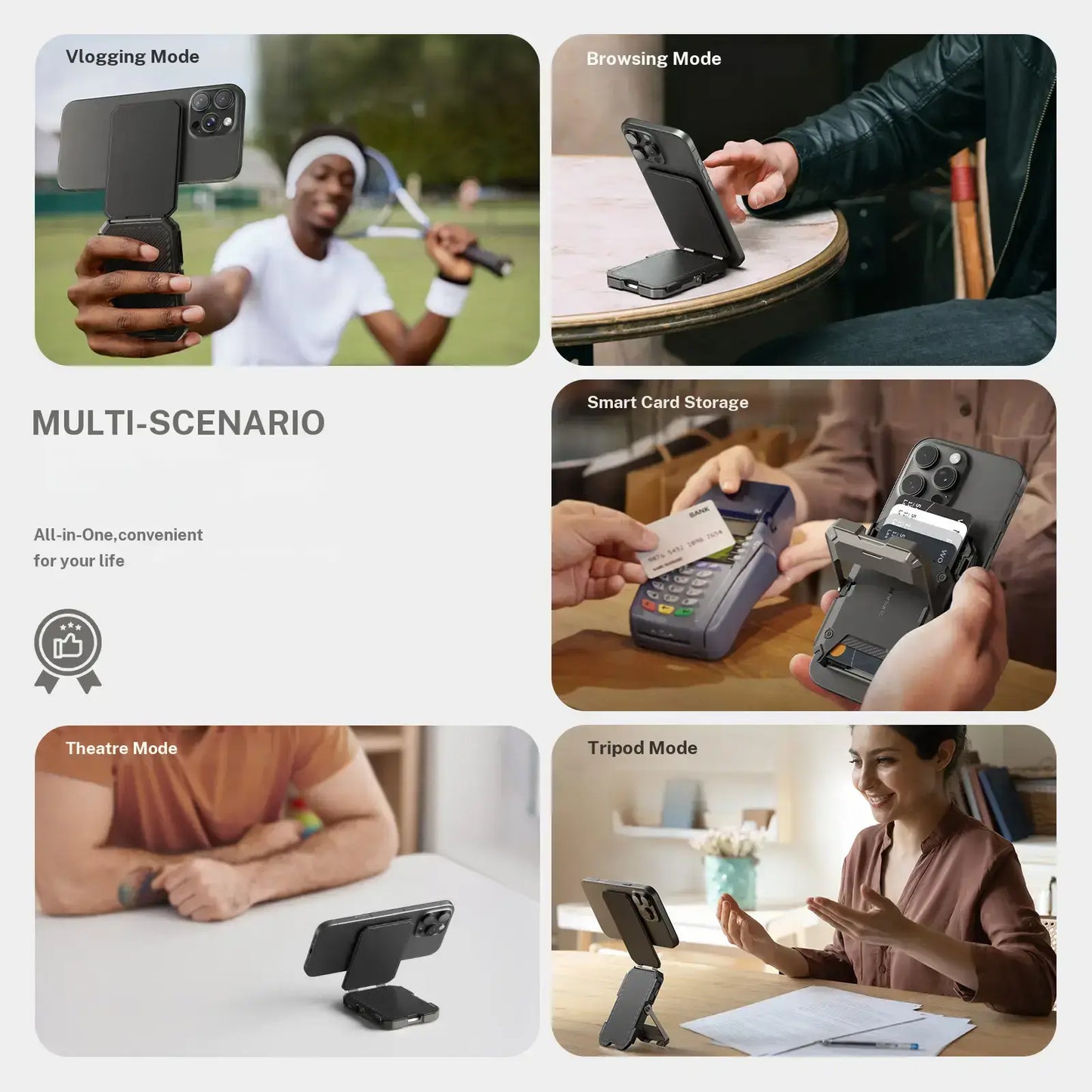 Magnetic Wallet with Stand for iPhone
