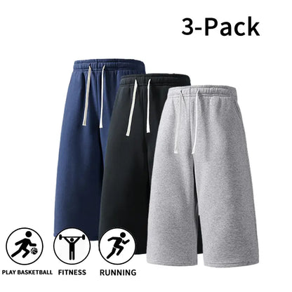 Men’s Athletic Sweat Shorts 3-Pack for Sports & Fitness
