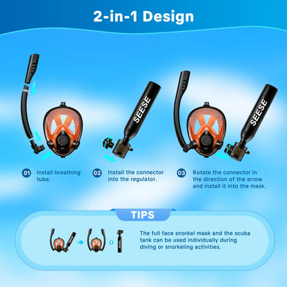 Mini Scuba Tank with Full Face Mask