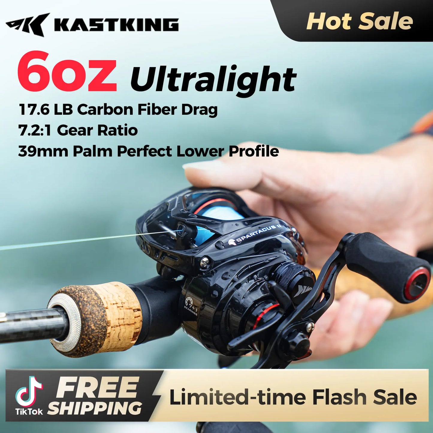Spartacus II Baitcasting Fishing Reel Combo - Ultralight & Smooth