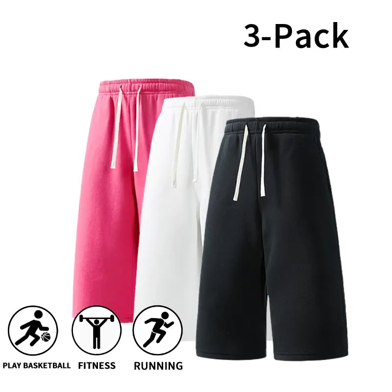Men’s Athletic Sweat Shorts 3-Pack for Sports & Fitness