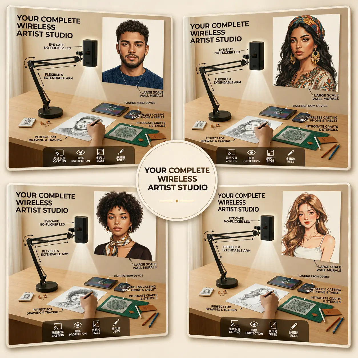 Art Tracing Projector 360° Flexible Arm